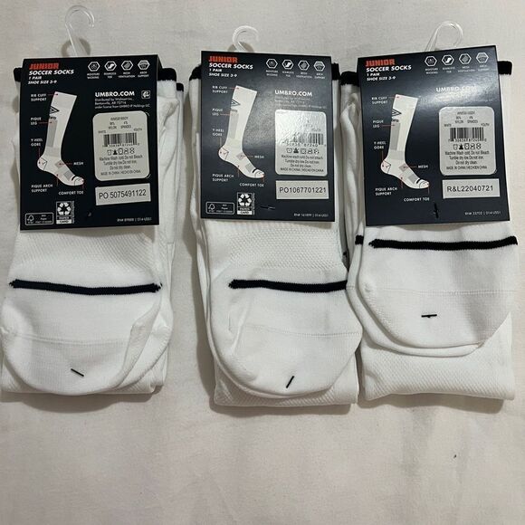 Umbro Junior Soccer Socks. Shoe size 3-9. 3 pairs! - Picture 2 of 3